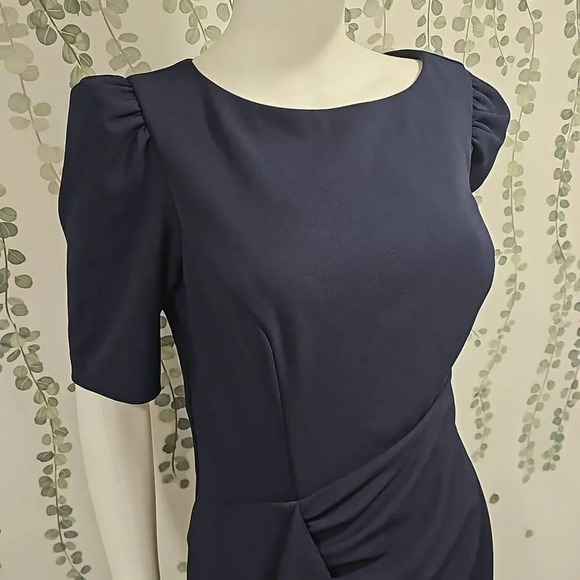 NWOT XSCAPE Ruffle Ruched Maxi Dress Sz 12 - Picture 4 of 10